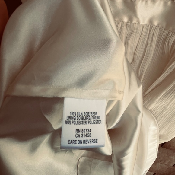 BCBG π― Silk Lace Chiffon Satin Cocktail Dress Sz 4 Cream - Picture 15 of 15